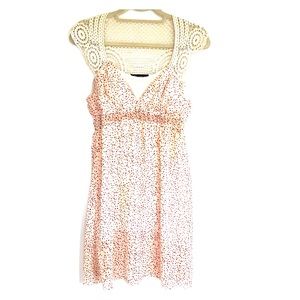 Polka dot and Crocheted Baby Doll Dress S
